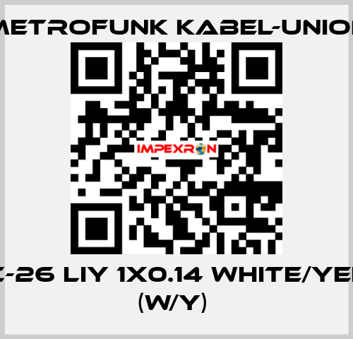 LWP-C-26 LIY 1x0.14 white/yellow  (W/Y)  METROFUNK KABEL-UNION