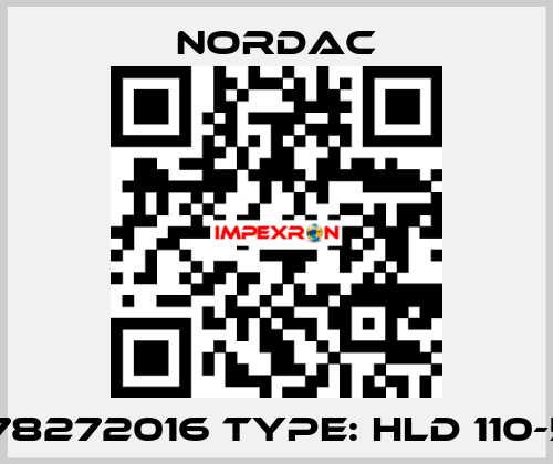 P/N: 278272016 Type: HLD 110-500/16 NORDAC