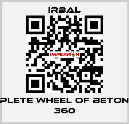 complete wheel of BETONEIRA 360 irbal