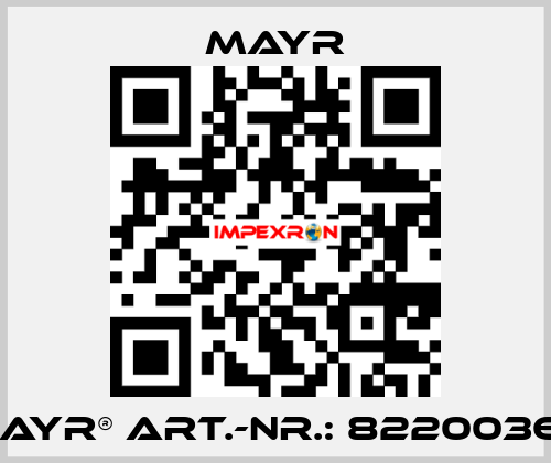 mayr® Art.-Nr.: 8220036-1 Mayr