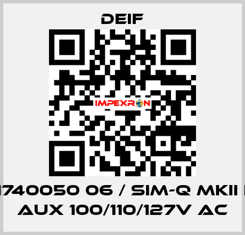 2961740050 06 / SIM-Q MKII LF, V aux 100/110/127V AC Deif