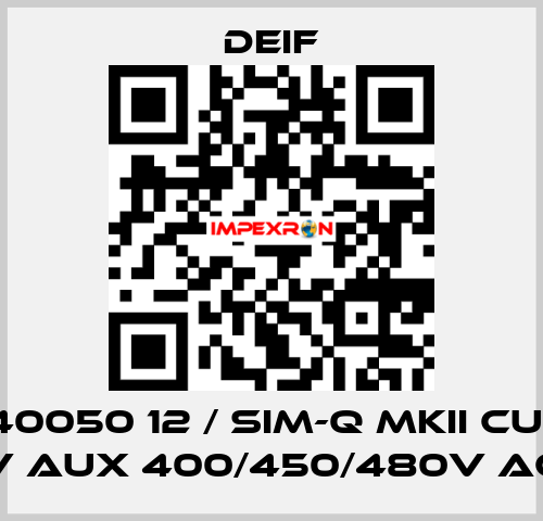 2961740050 12 / SIM-Q MKII CUSTOM, V aux 400/450/480V AC Deif