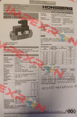 HD2KO1-020.GM.025.IP65/0213 Honsberg