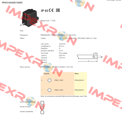 PFA9165A0015009 Ter Tecno Elettrica Ravasi