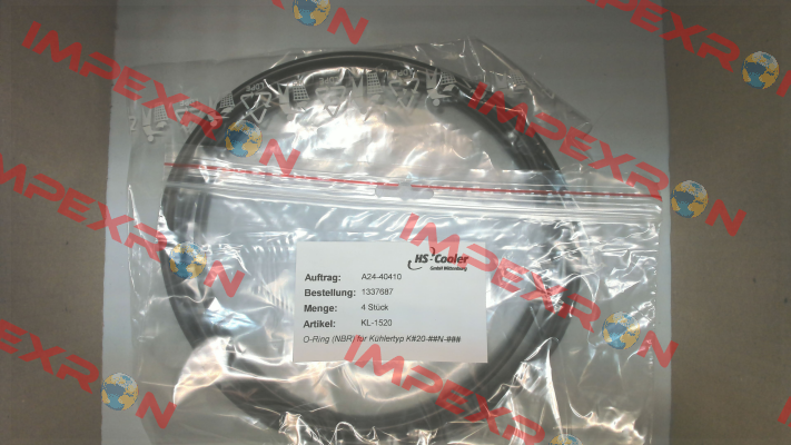 O-ring (NBR) for cooler type KL-1520 HS Cooler