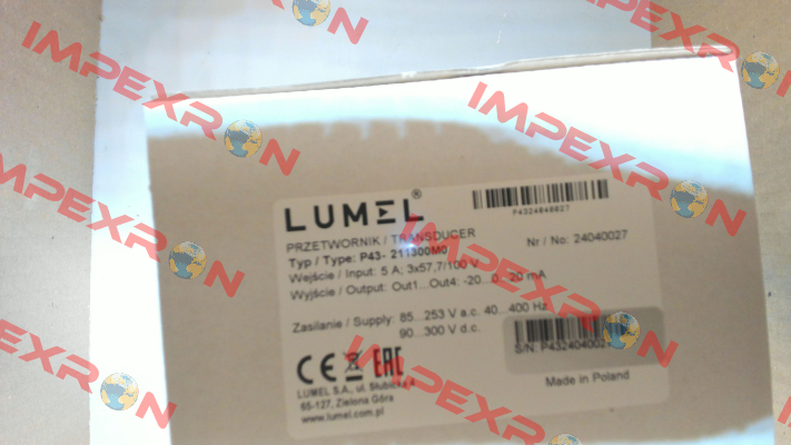 type Р43-211300М0 LUMEL