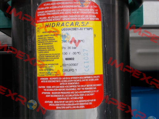 U030A29E1-AI 1"NPT  Hidracar