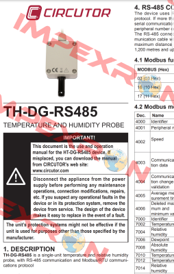 TH-DG-RS485  Circutor