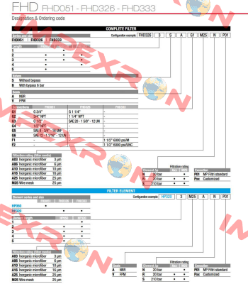 FHD-051-3-B-A-G1-M25-N-P01 MP Filtri